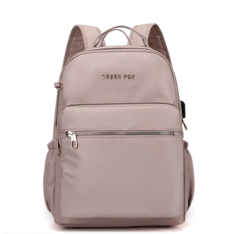 BOBO FASHION - 9960 GREEN FOX tas ransel + USB backpack sekolah kuliah cewek bahan anti air slot