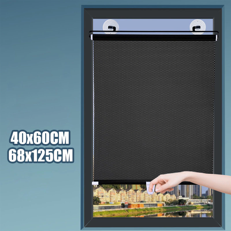 Allieuka Tirai Pelindung Sinar Matahari Roller Blind Anti-UV Jendela Untuk Jendela Kaca Gedung 125cm
