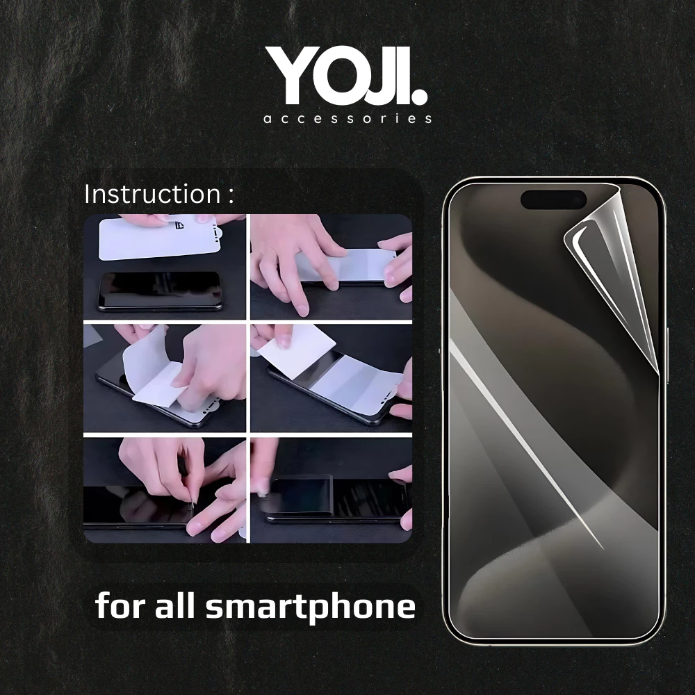 YOJI - Premium IPHONE OPPO VIVO SAMSUNG XIAOMI INFINIX Anti Gores Hydrogel - Not Tempered Glass semua type handphone