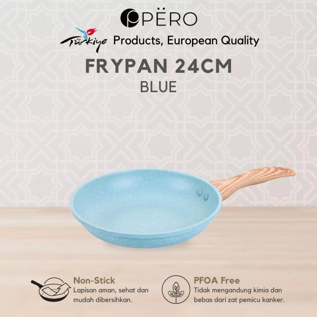 Pero Frypan Teflon Granite Anti Lengket 20cm 24cm Nonstick Biogranite / Wajan Penggorengan Anti Lengket Kitchenware